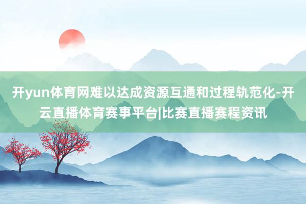 开yun体育网难以达成资源互通和过程轨范化-开云直播体育赛事平台|比赛直播赛程资讯
