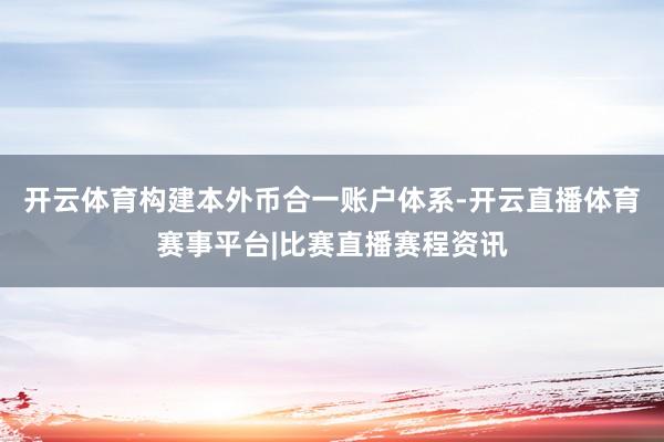 开云体育构建本外币合一账户体系-开云直播体育赛事平台|比赛直播赛程资讯